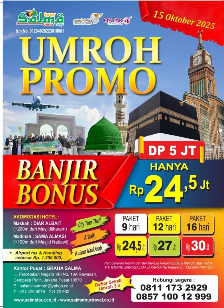 Paket Umroh Promo Banyak Bonusnya - salma tour