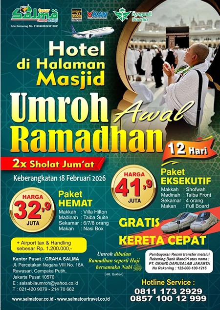 Harga Umroh Awal Ramadhan 2026 Terbaru
