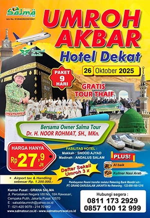 Paket Umroh Oktober 2025 Hotel Dekat Masjid Harga Terbaik - Umrah murah salma tour
