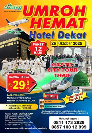 Umroh Akbar Oktober Program 12 Hari - Umrah murah hodet dekat masjid, by salma tour