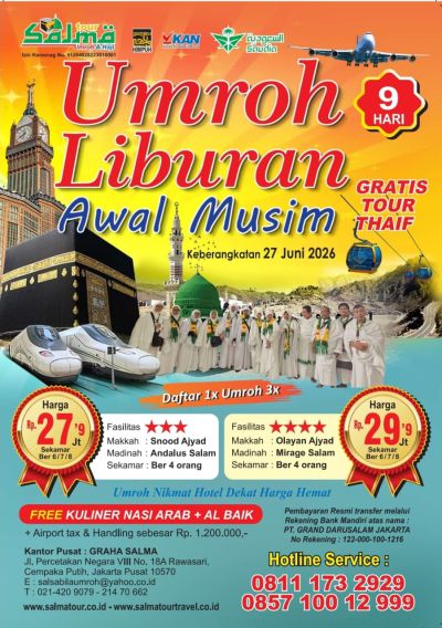 Paket umroh liburan awal musim 2026 - salma tour